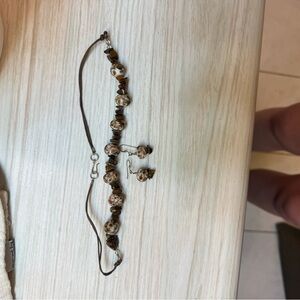 Beaded Necklace and Earring Set